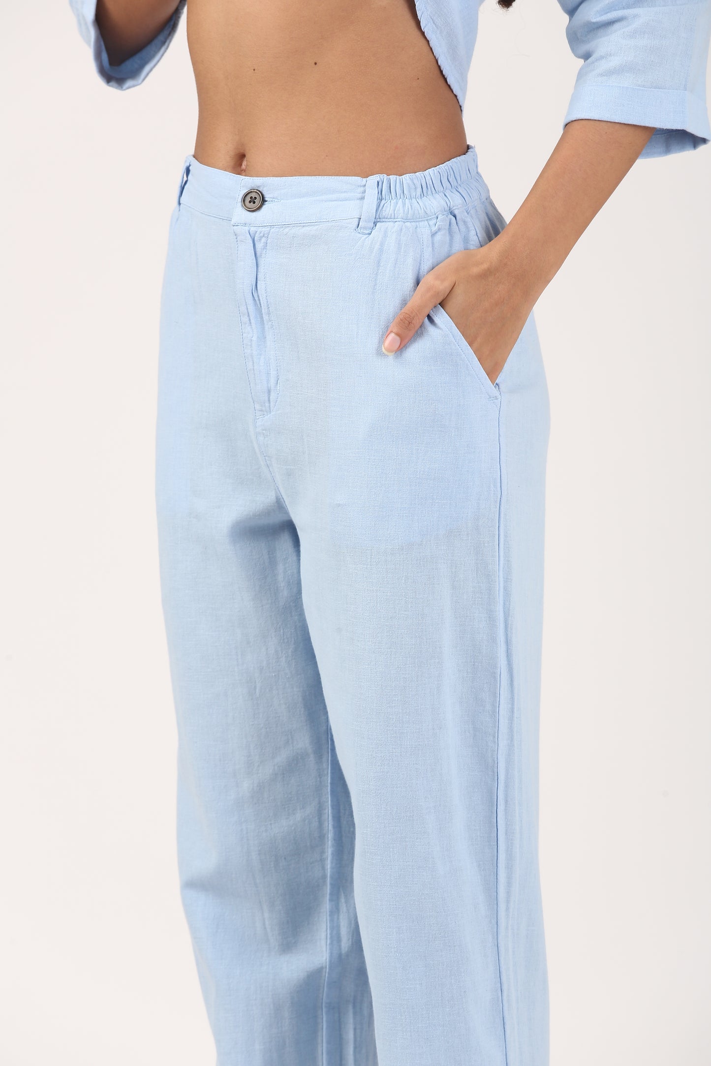 Cloud Blue Soft Linen Pant