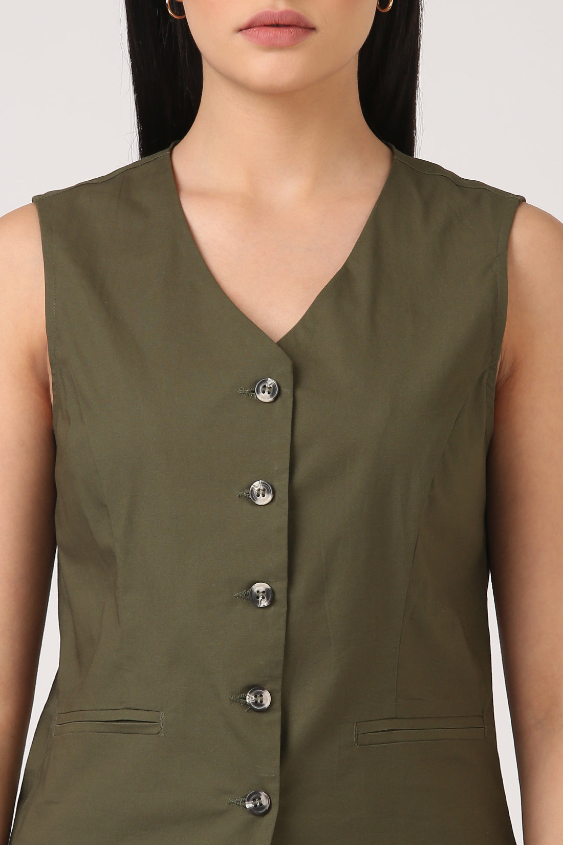 Olive Waistcoat Top