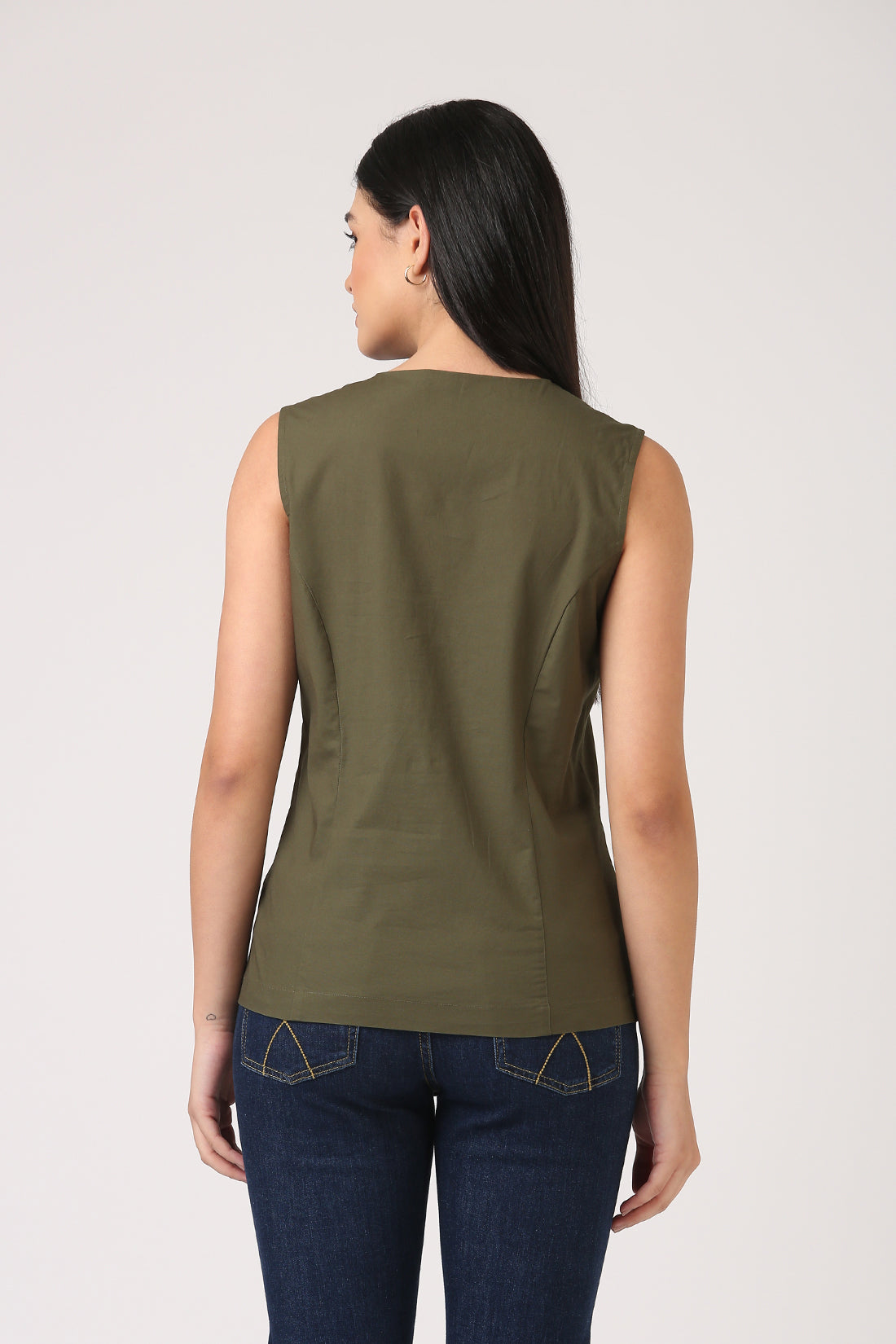 Olive Waistcoat Top