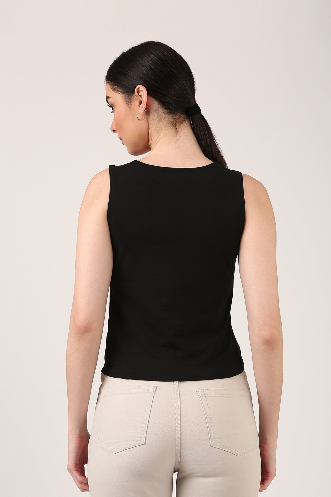 Black Luxe Square Neck Top