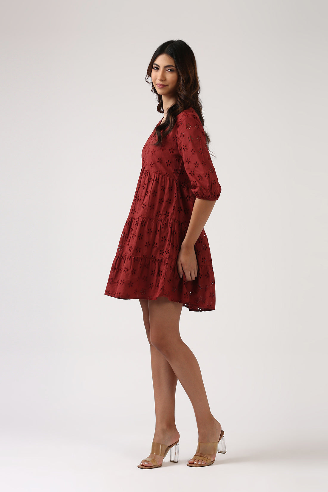 Rust Tiered Dress