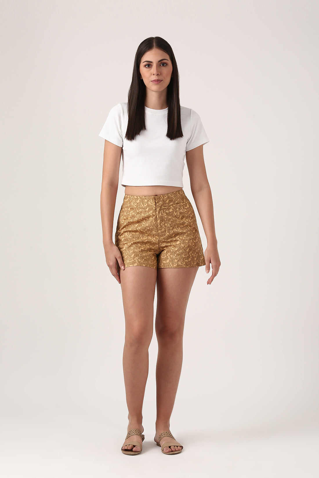 Ochre Printed Shorts
