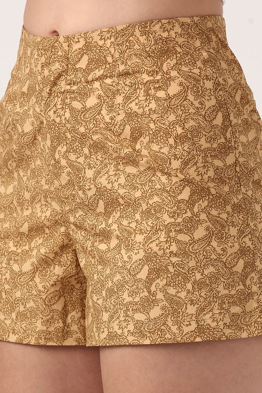 Ochre Printed Shorts