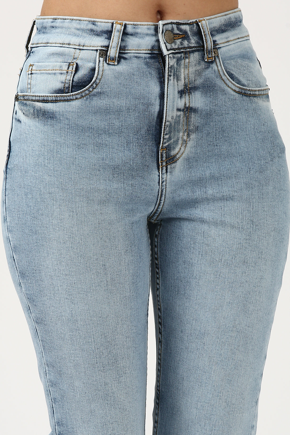 Ice Blue Straight Fit Super Stretch Comfort Jeans