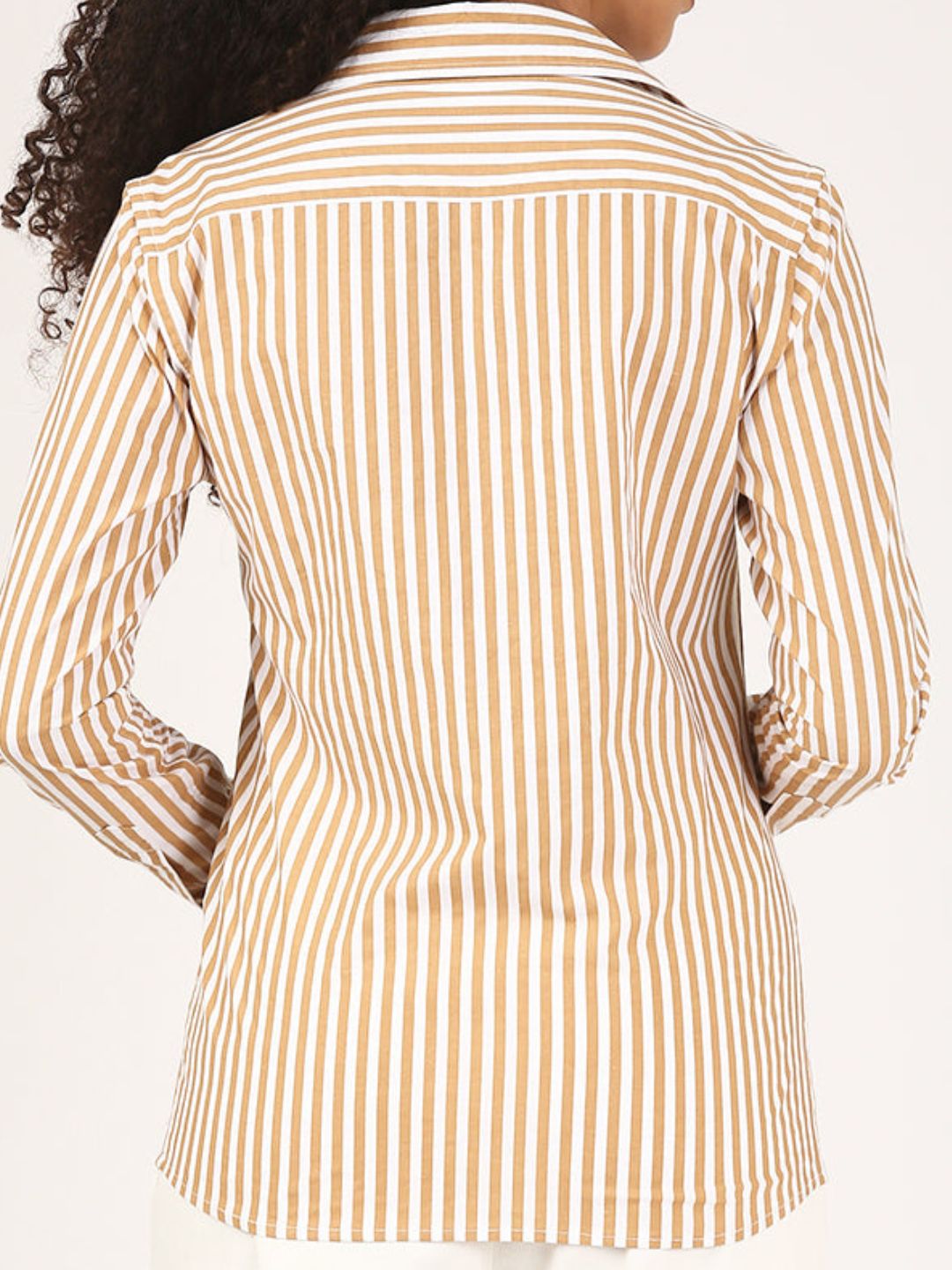 Caramel Stripe Cotton Shirt