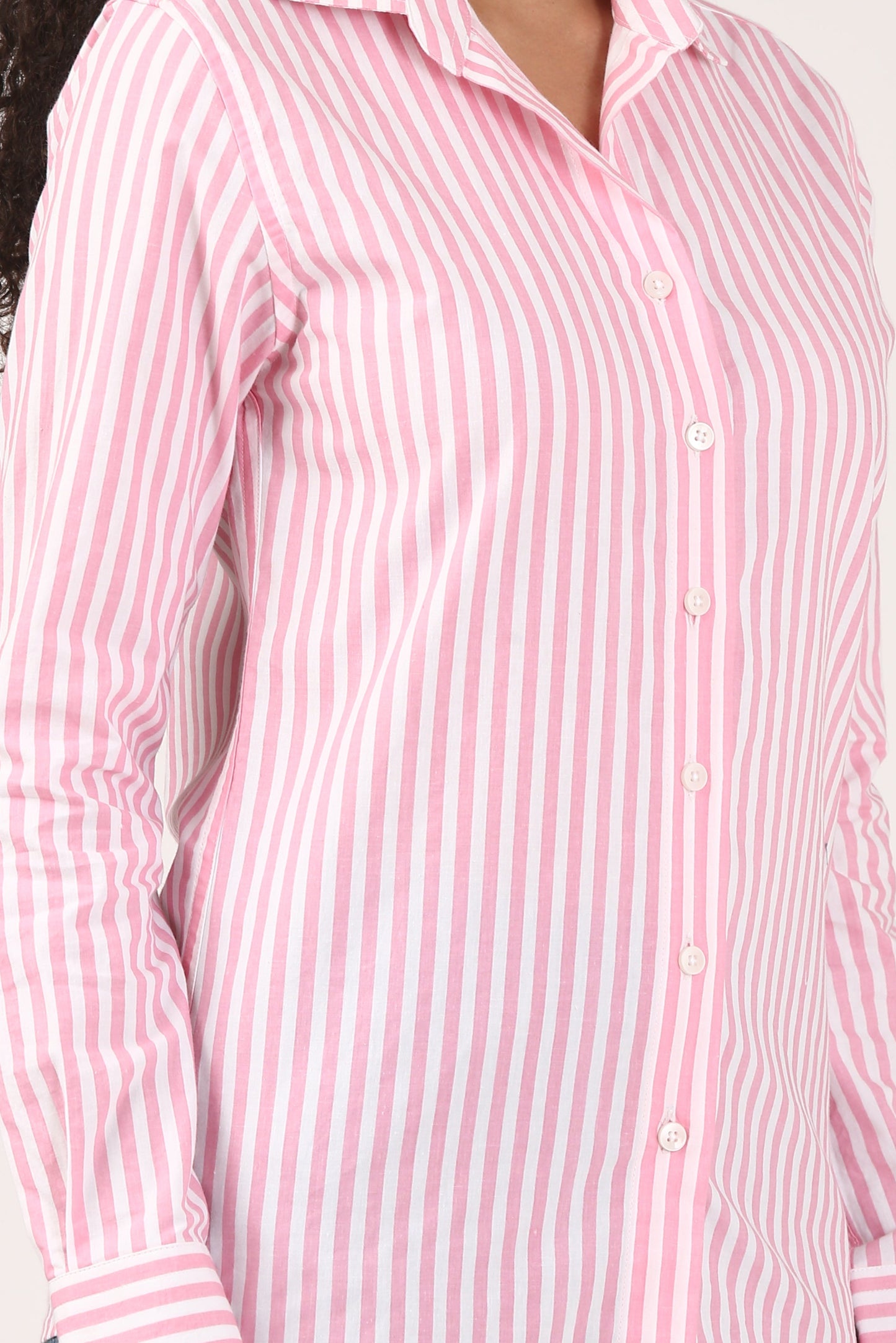 Rose Stripe Cotton Shirt