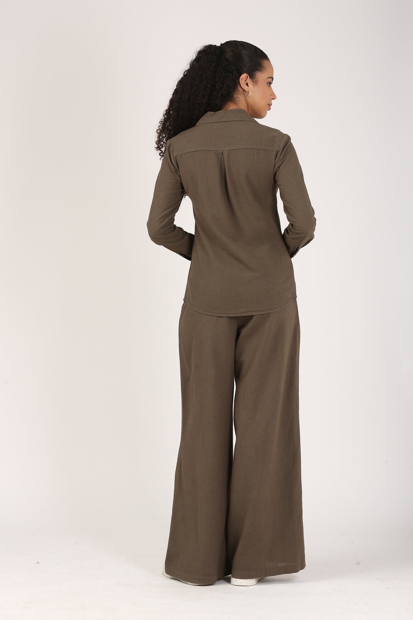 Linen Lapel Shirt - Olive