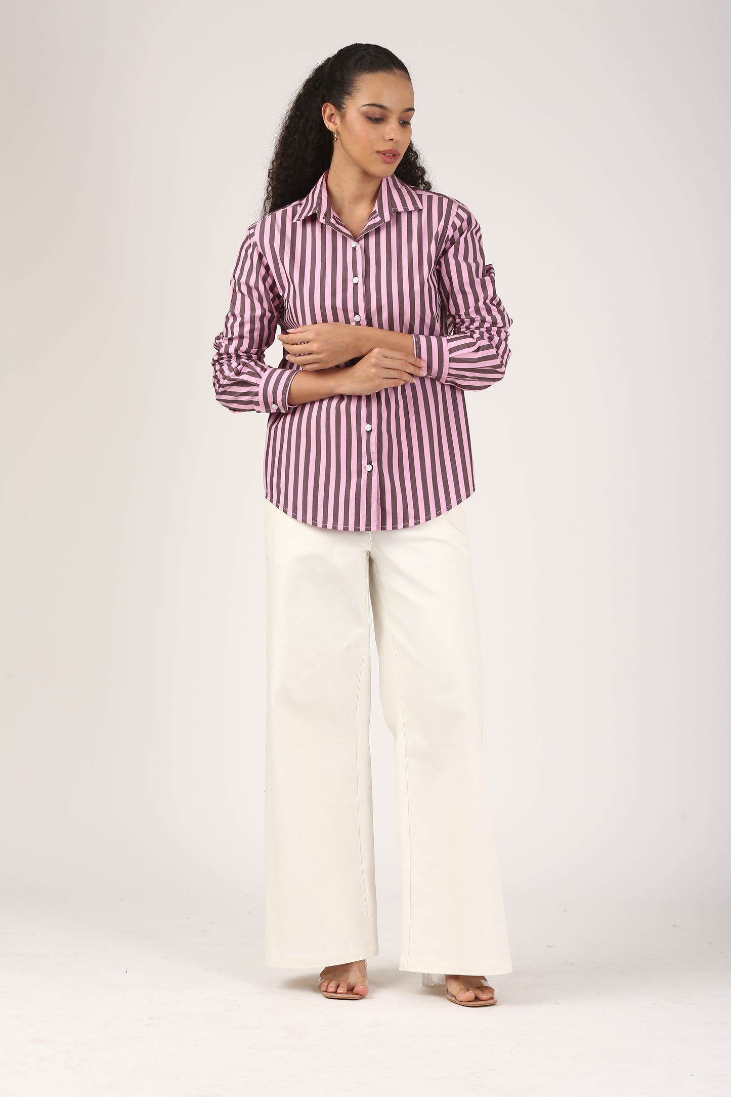 PurpleXCharcoal Broad Stripe Shirt
