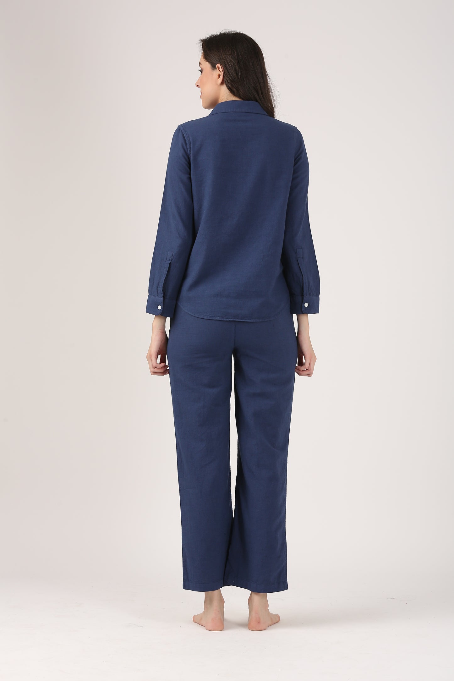 Linen Wide Leg Pants - Midnight Blue