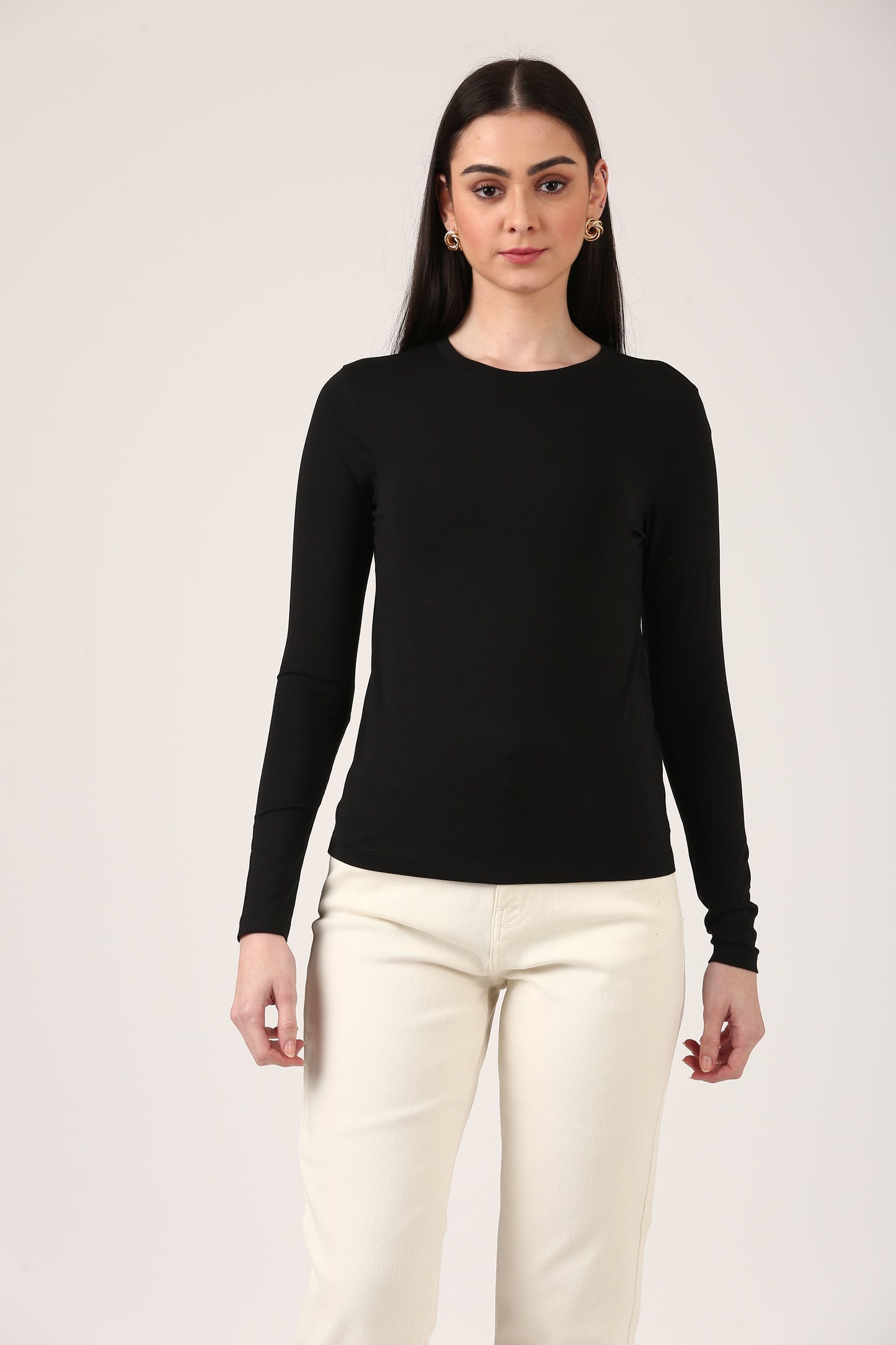 Black Luxe Long Sleeve Top