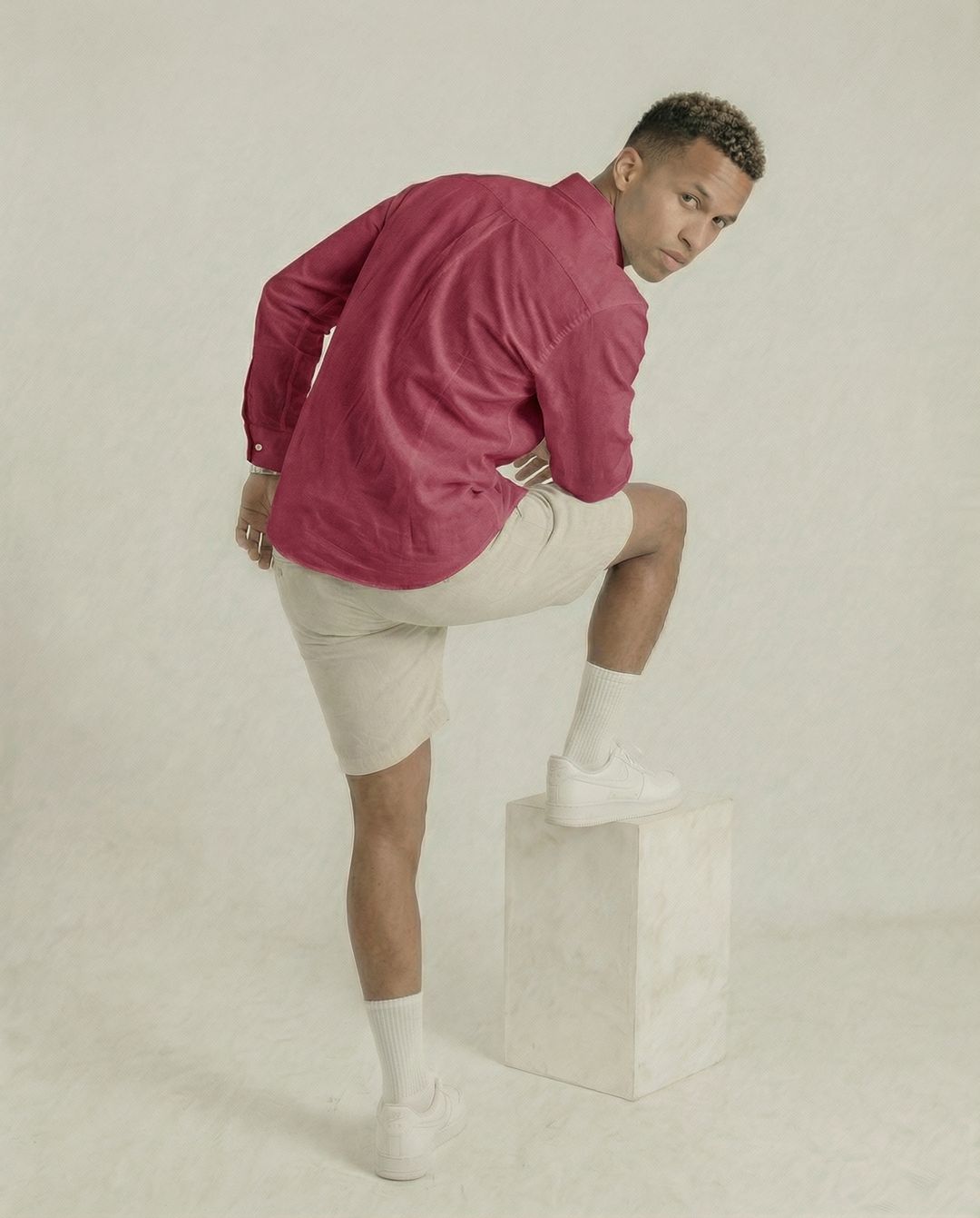 Soft Marl Cotton Oxblood Full Sleeve Men's Shirt