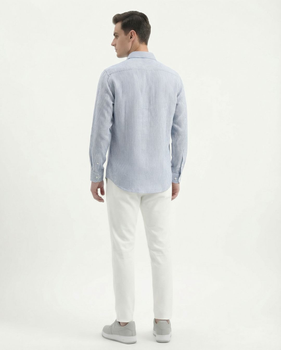 Blue Small Stripes Full Sleeve Soft Linen Men's Shirt