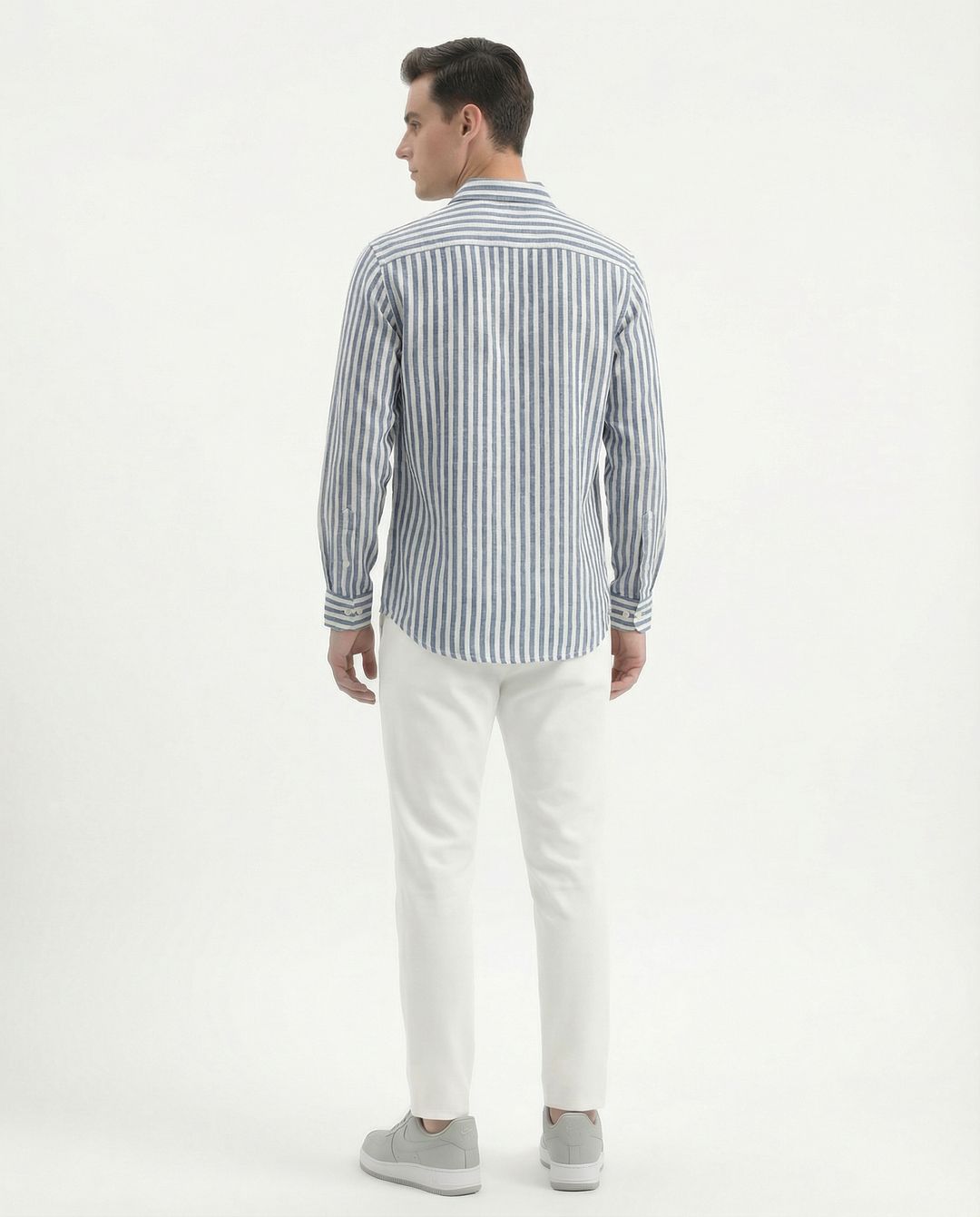 Blue Stripes Full Sleeve Soft Linen Men's Shirt