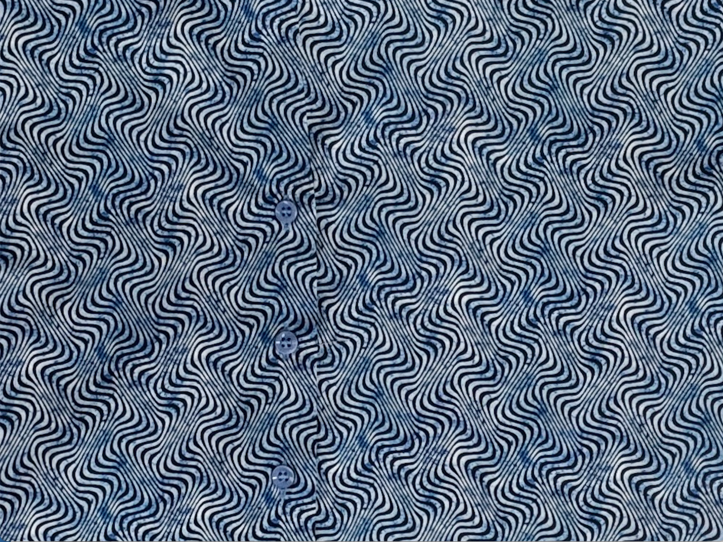 Maya Blue Wave Print Oversized Button-Down Shirt