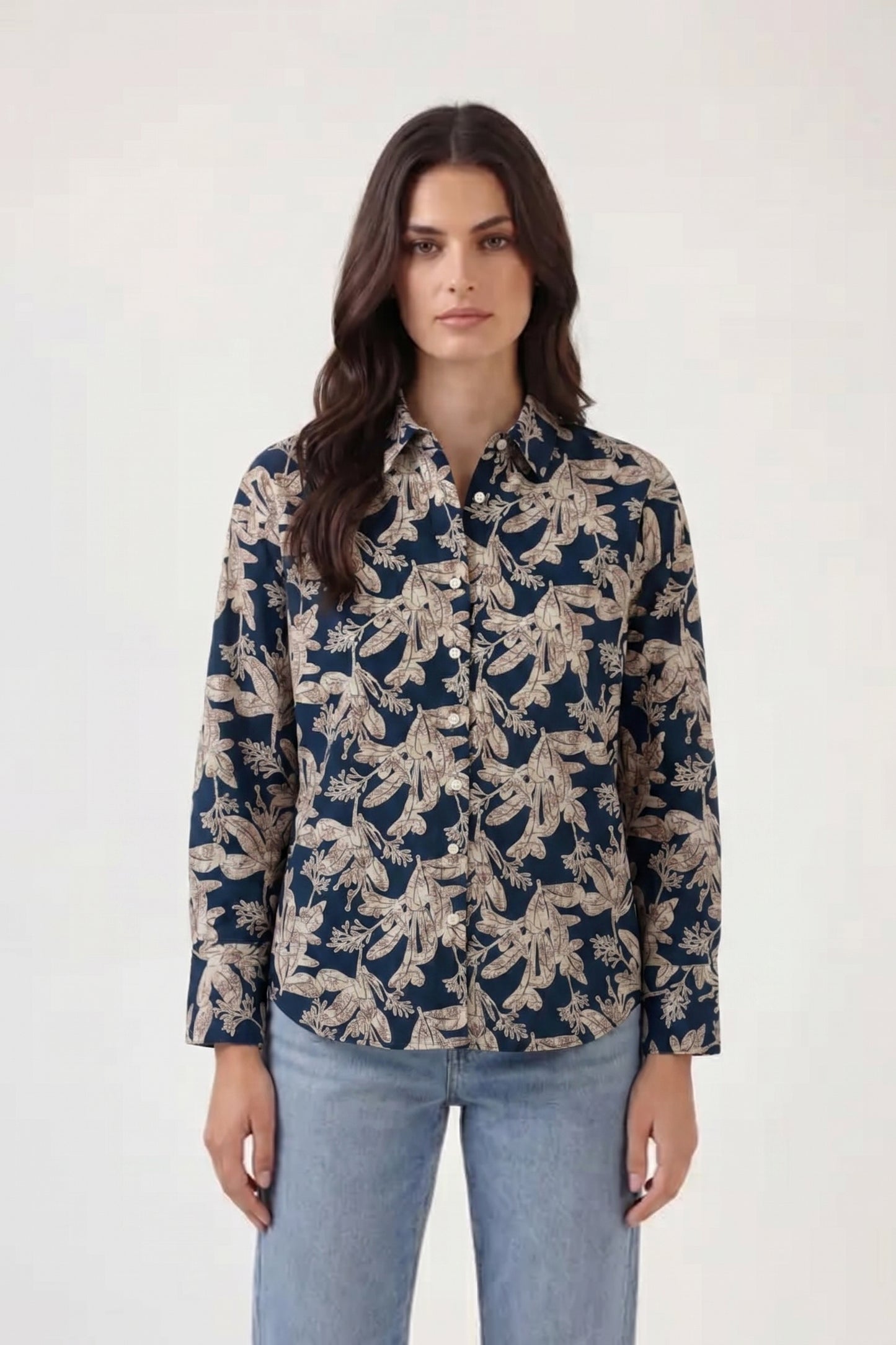 Viscose Printed Oversize Fit Reverie Shirt