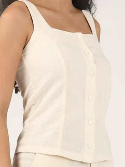 Ivory Linen Corset Top