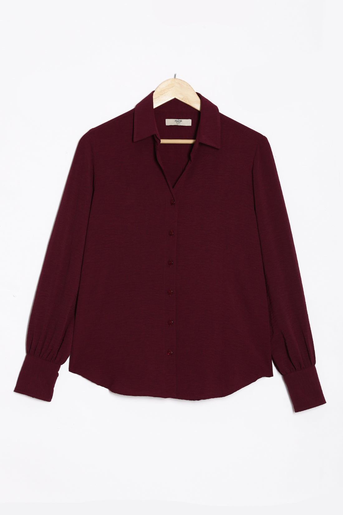 Wine Bishop Sleeve Shirt