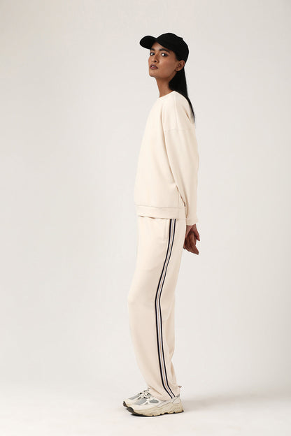 Beige Straight Track Pant