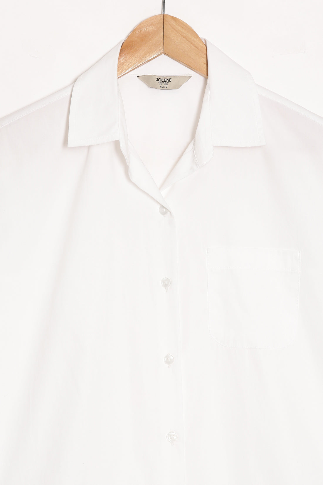 White Poplin Shirt with Pocket