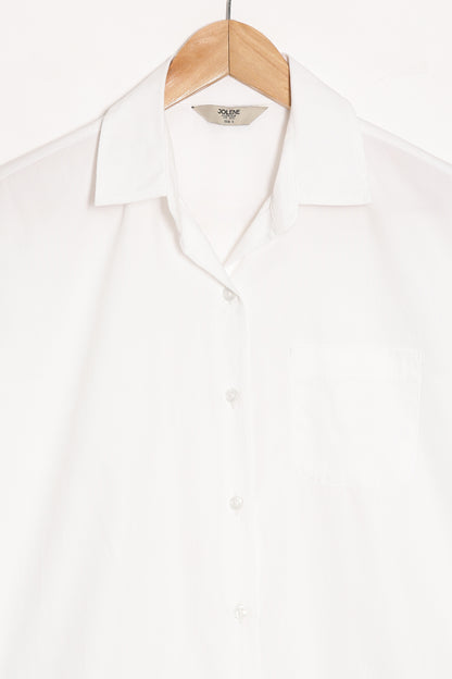 White Poplin Shirt with Pocket