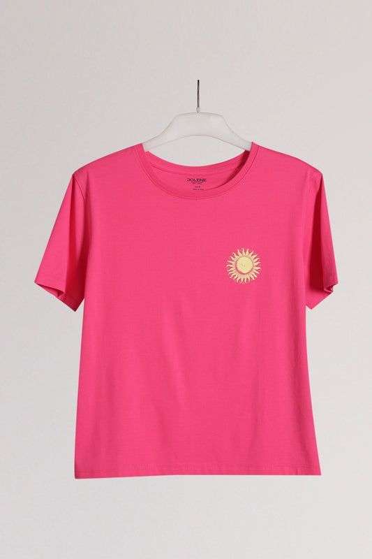 Pink Sun Graphic Printed Tee