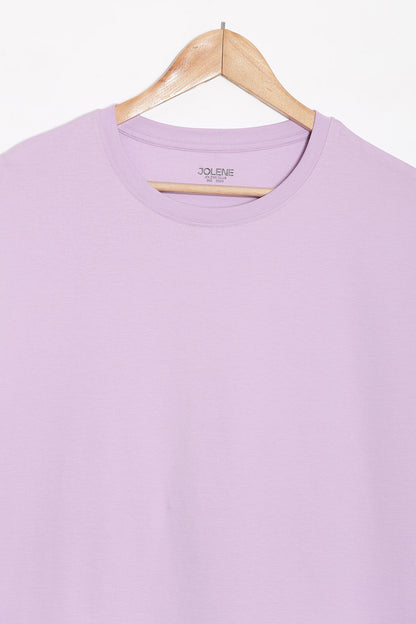 Lavender Solid Oversized Tee