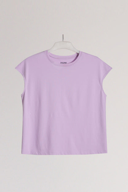 Lavender Solid Wide Armhole Tee