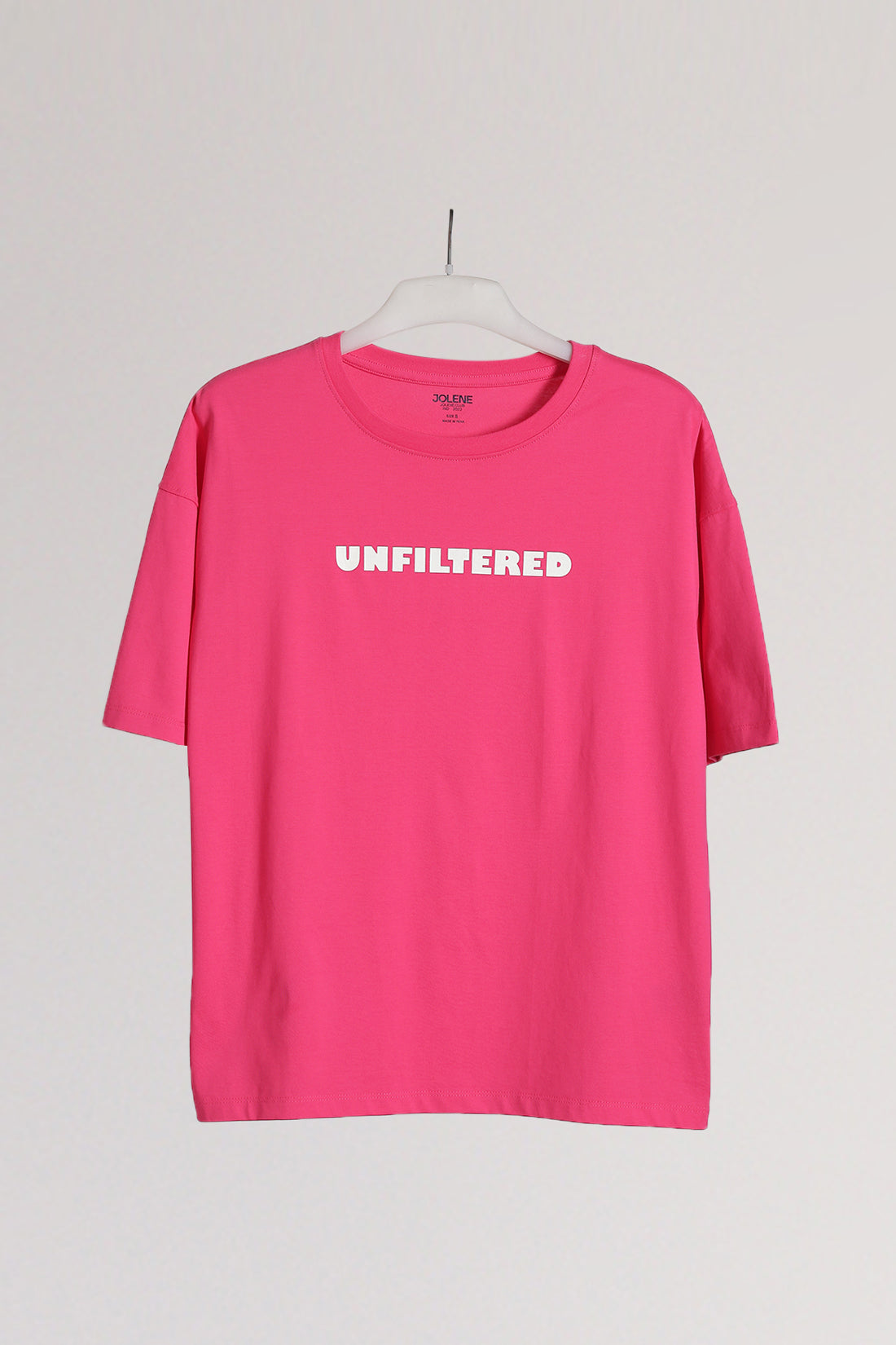 Pink "Unfiltered" Oversized Printed Tee