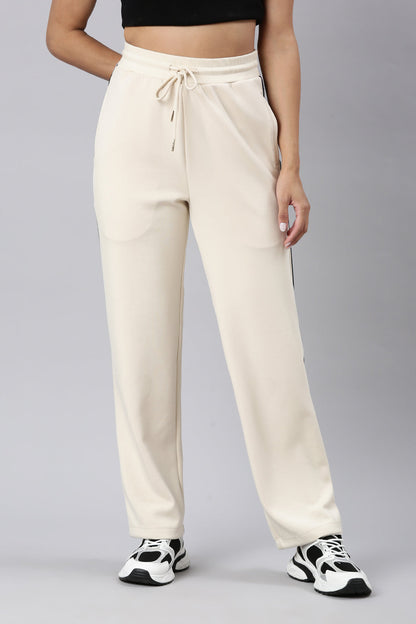 Beige Straight Track Pant