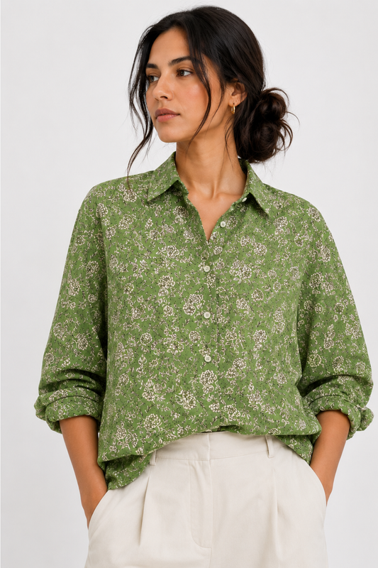 Cotton Jaipur Print Oversize Fit Shirt