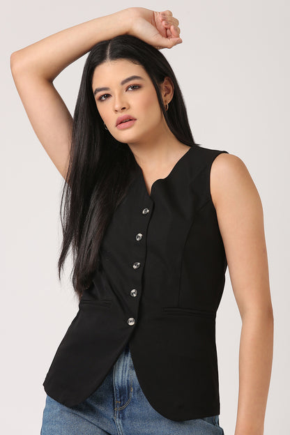 Black Waistcoat Top