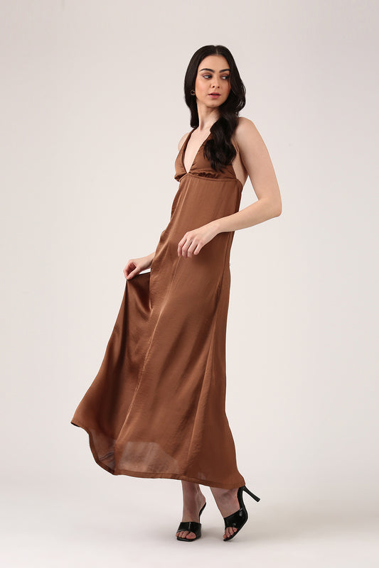 Halter Satin Dress