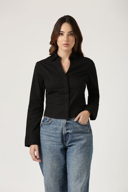 Black Crop Shirt