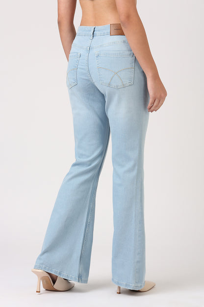 Flare High Rise Jeans-Ice Blue