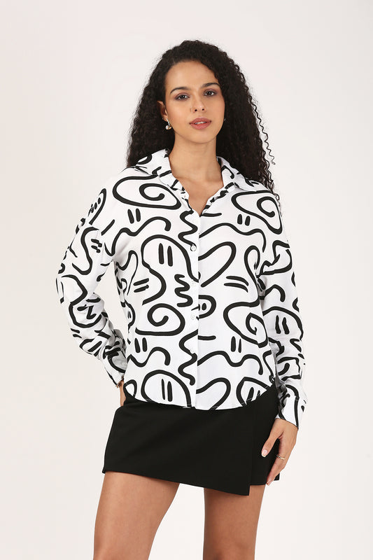 Trait Noir Printed Shirt