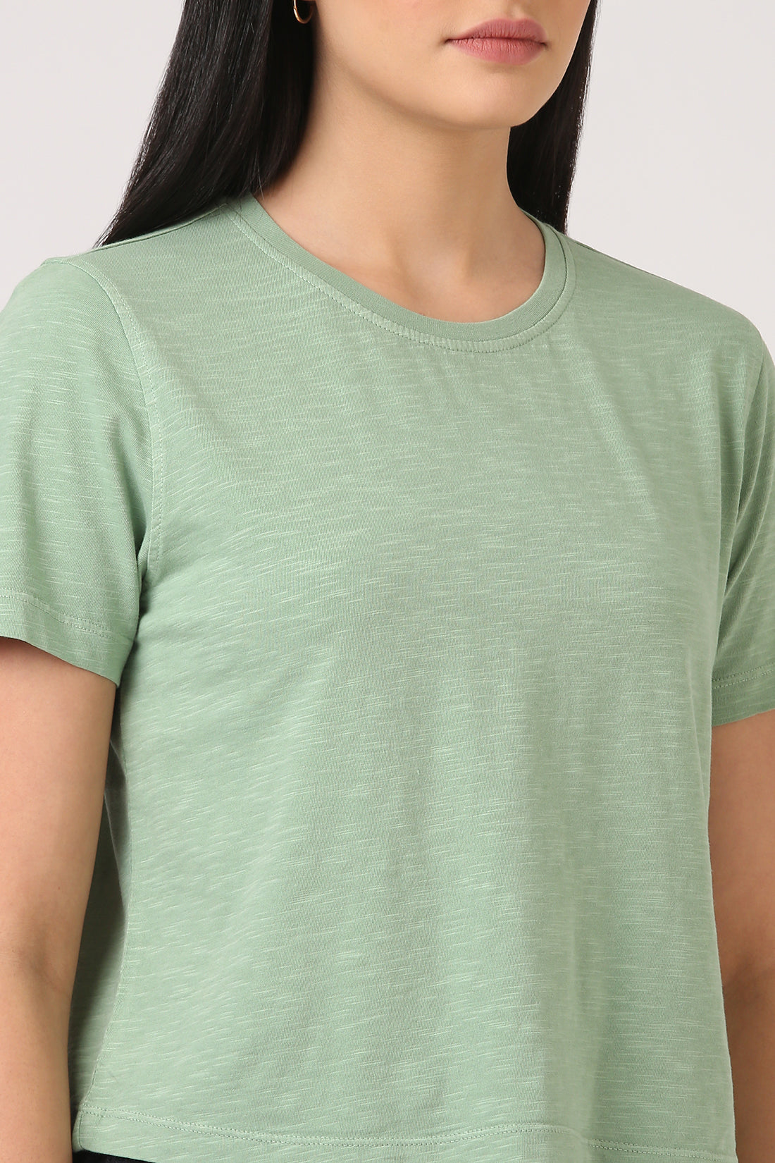 Melange Pistachio Crop T-shirt