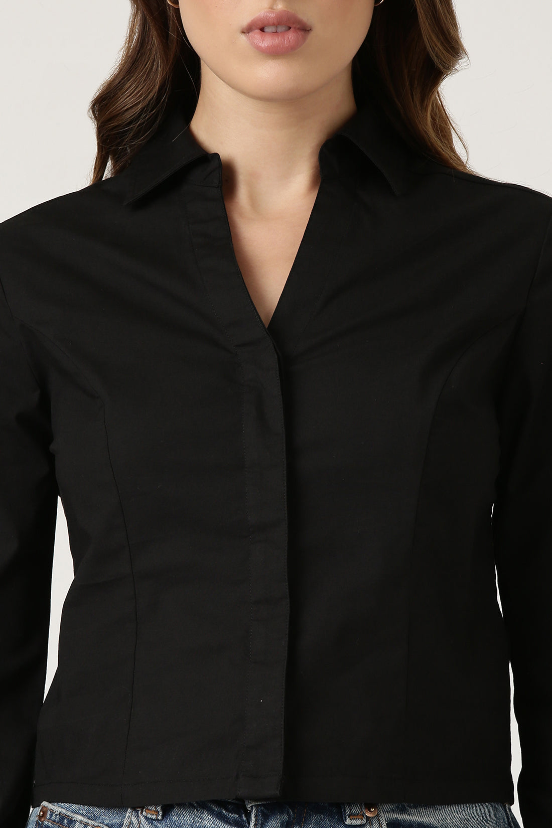 Black Crop Shirt