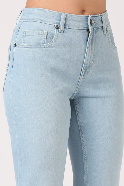 Flare High Rise Jeans-Ice Blue