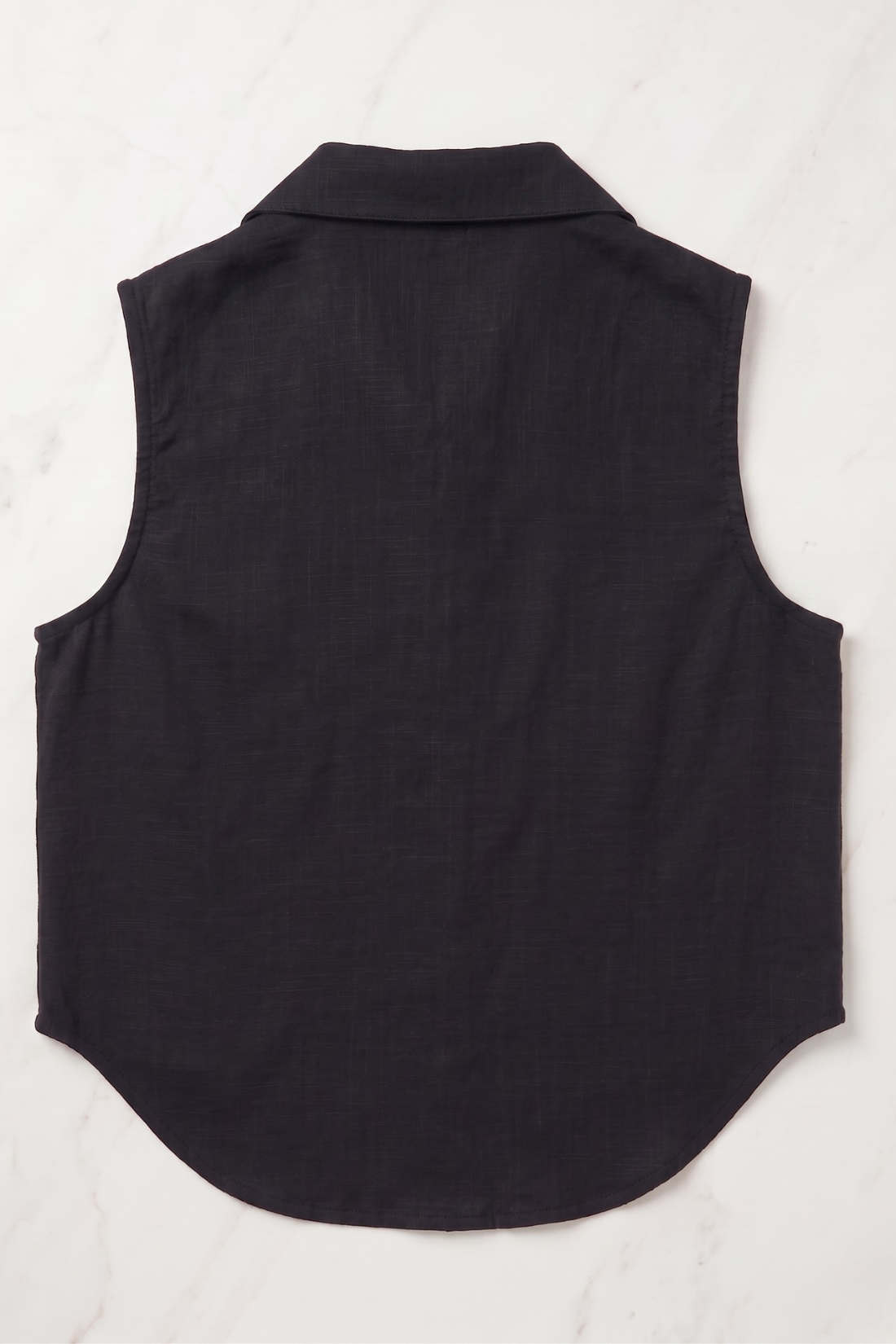Black Cotton Sleeveless Top