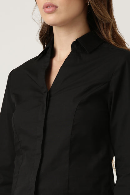 Black Crop Shirt