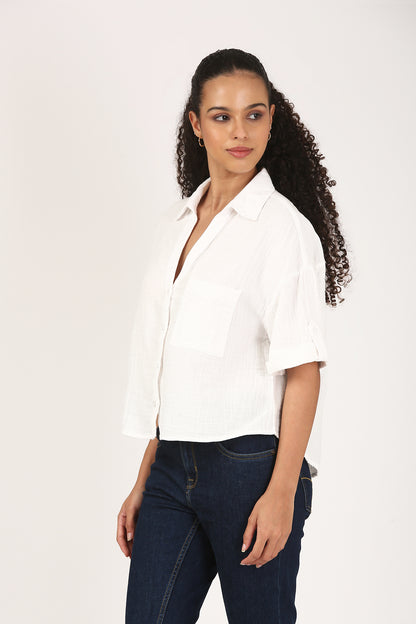 Pure White Double Cloth Shirt