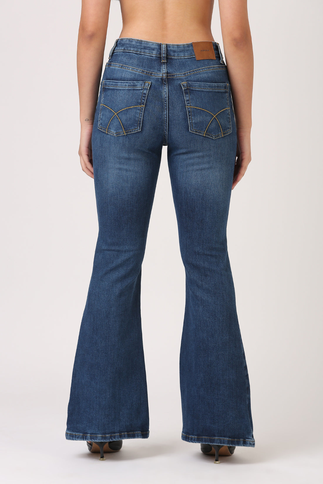 Flare High Rise Jeans-Classic Indigo