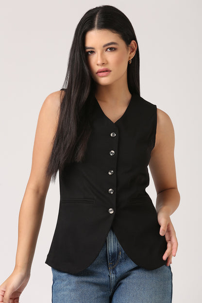 Black Waistcoat Top