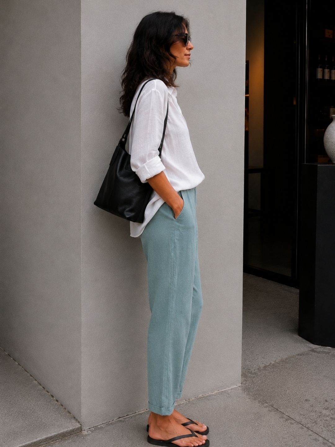 Teal Soft Linen Pant