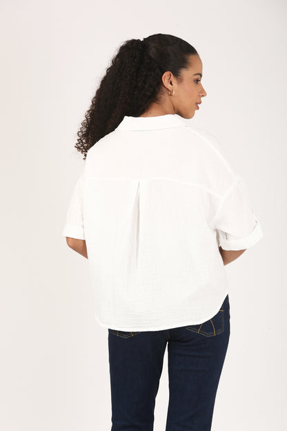 Pure White Double Cloth Shirt