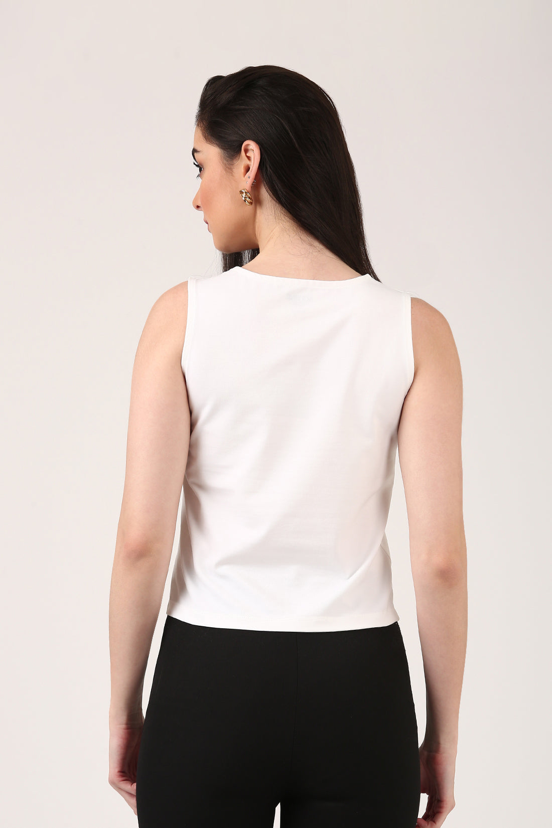 White Square Neck Snug T-Shirt