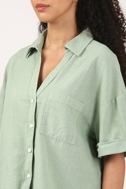 Sage Green Linen Shirt