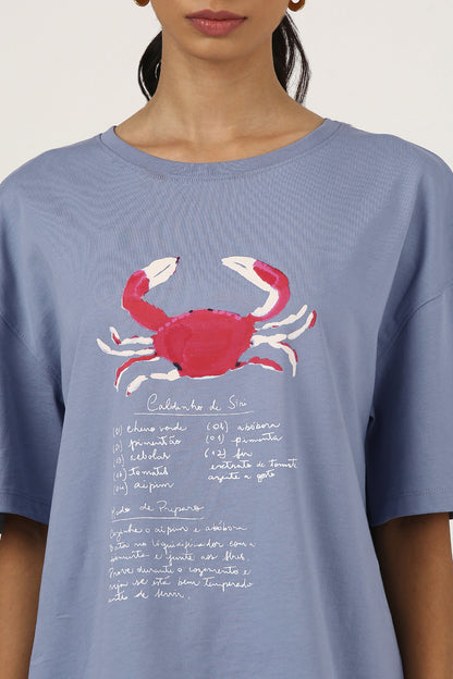 Steel Oversized Crab Graphic Printed Tee