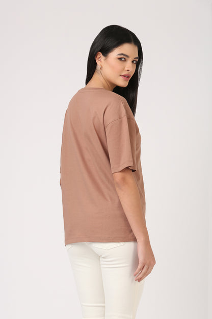 Cotton Oversized Brown T-Shirt