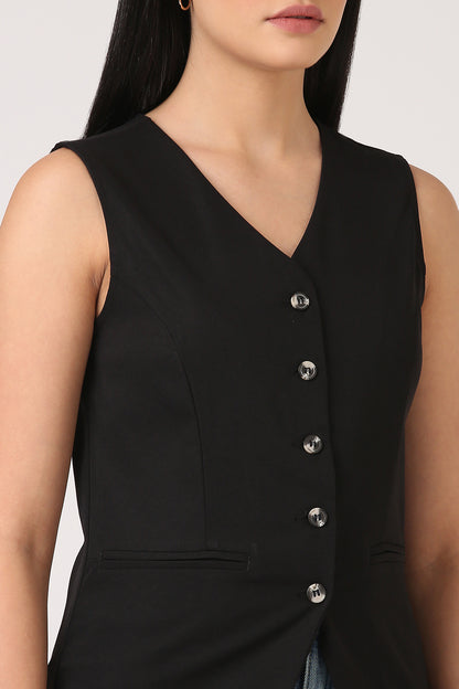 Black Waistcoat Top